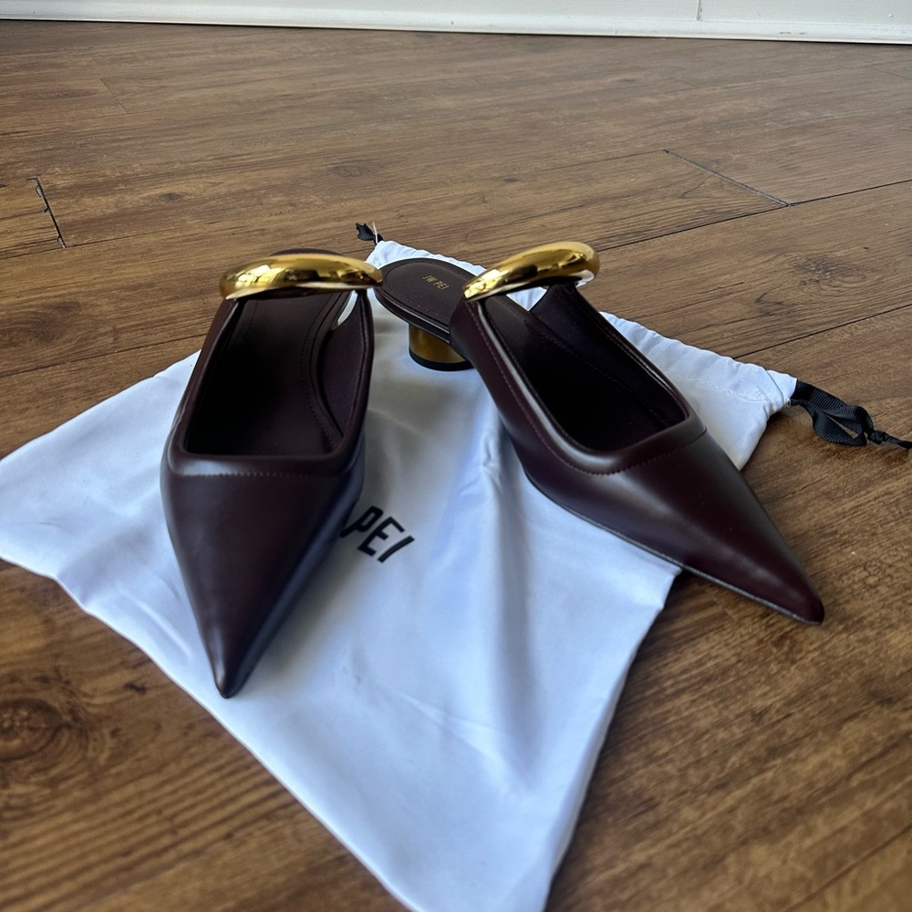 JW PEI HELENA PIERCED MULES- CLARET RED